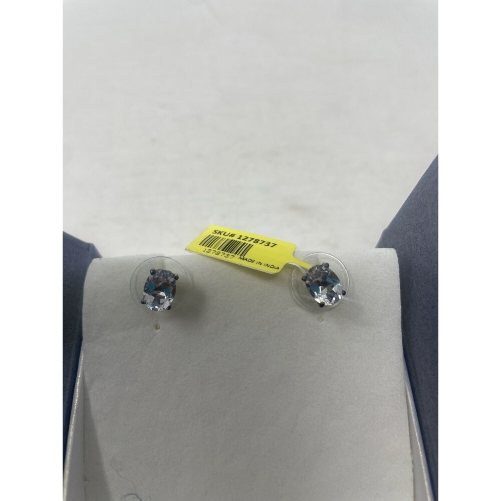 Shop LC White Topaz Oval Stud Earrings in Sterling Silver Nickel‎ Free 5217